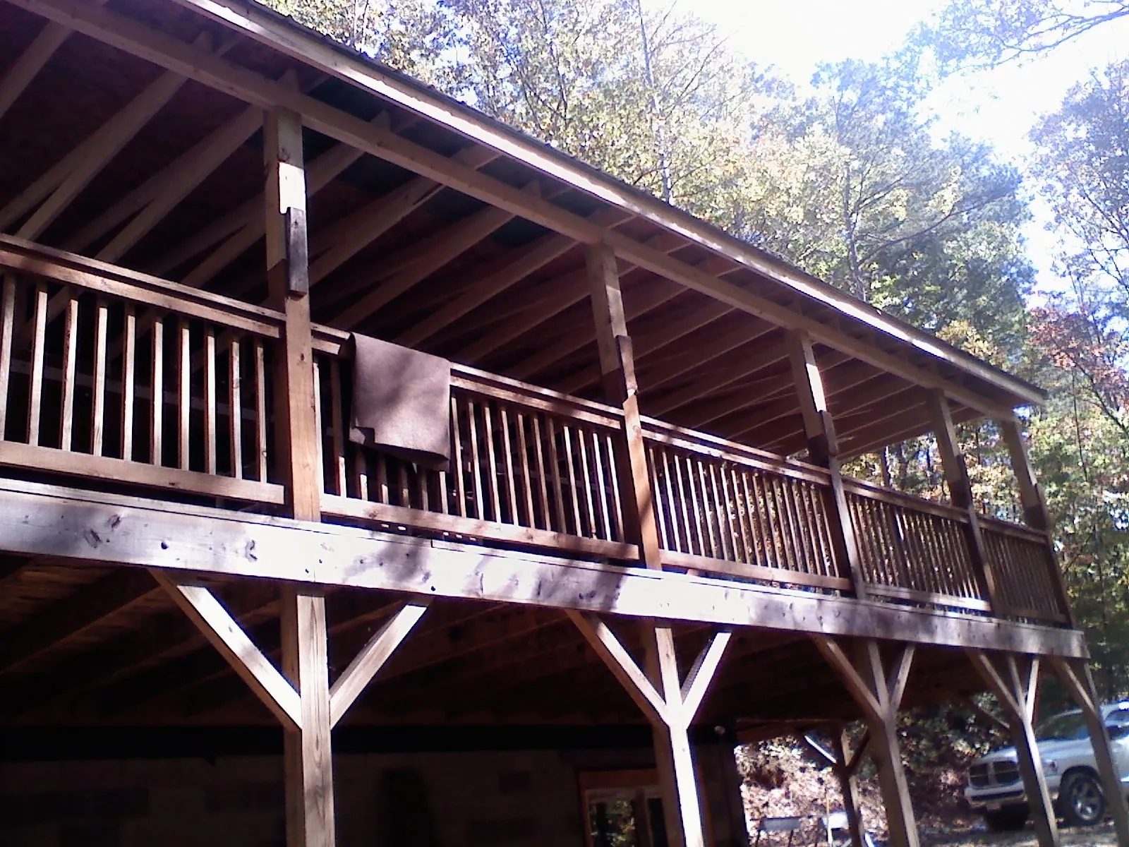Timber framing under a new elevated porch and deck — Roof Leak Repair in Wendell by Roofing Brothers